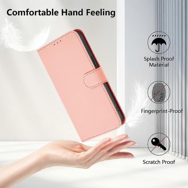 PU-deksel i solid farge for Redmi Note 14 Pro 5G / 14 Pro+ 5G Pink