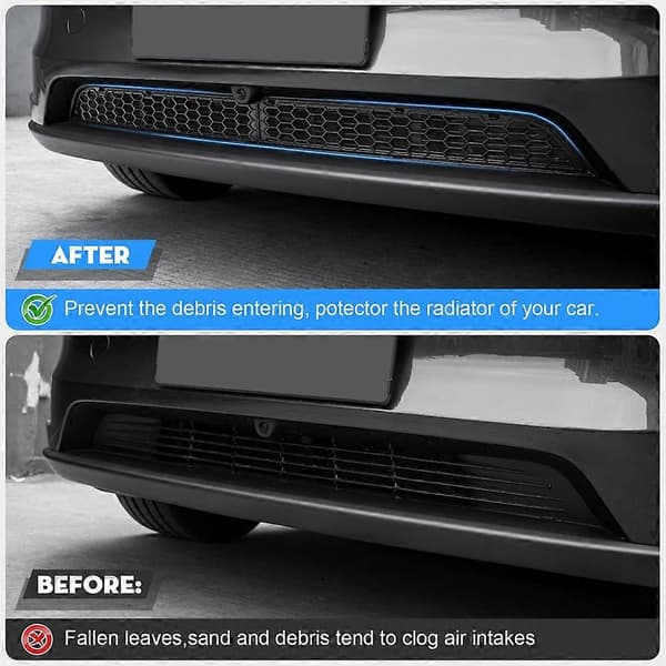 Front Bumper Grill Mesh Inserts Luftinntaksventil Deksel Grillbeskyttere for Tesla Model Y Juniper 2025 Biltilbehør