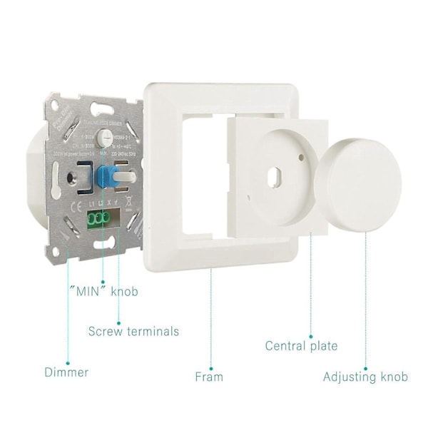 LED-dimmer, 220-240V 5-200W Smart knapp, strömbrytare och dimmer