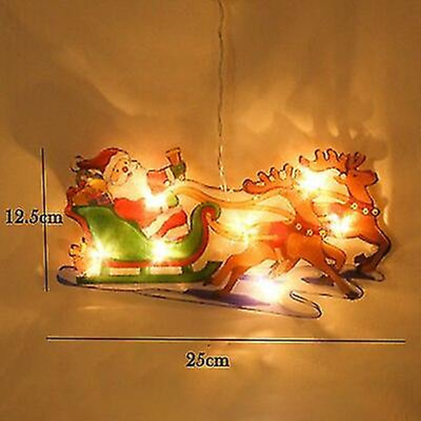 LED Juldekoration Ljusslinga Sugpropp Ljus Tomte Snögubbe Formade Ljus Fönster Julgran Dekoration Små Ljus Styles 8