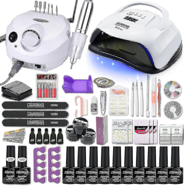 Nagelkonstset 120/80/54w Uv Led Lampa Gel Nagellackset Elektrisk Nagelborr Nagelkonstset- Ssxjv