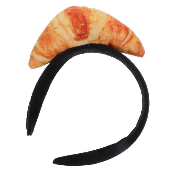 Morsomt Mathodebånd Nyhet Croissant Mat Hårbøyle Simuleringsbrød Hodeplagg Multi 19.00X15.50X5.00CM