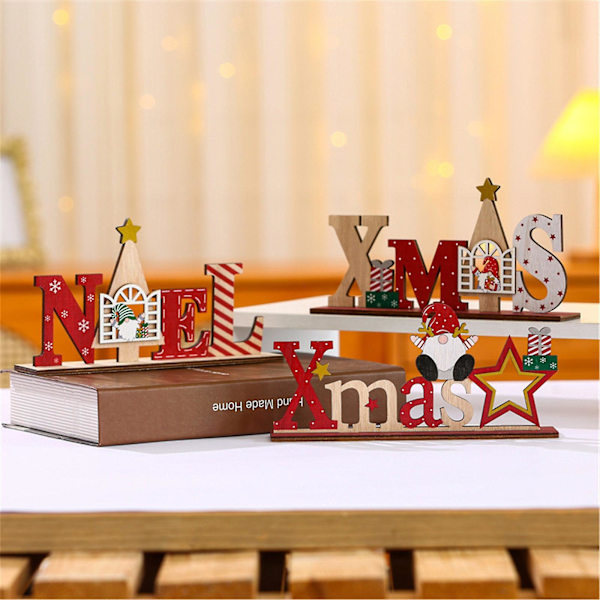 Nyt julebord Træbordplade Dekorationer til julehjem Dekorationer Juledekoration til hjemmet Natal Noel Deco Style2
