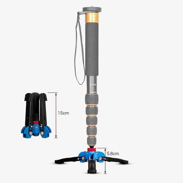 Trefotsstativ för 3/8 Monopod Kompatibilitet med Benro, Manfrotto och Gitzo Monopoder (A2Tripod Holder)