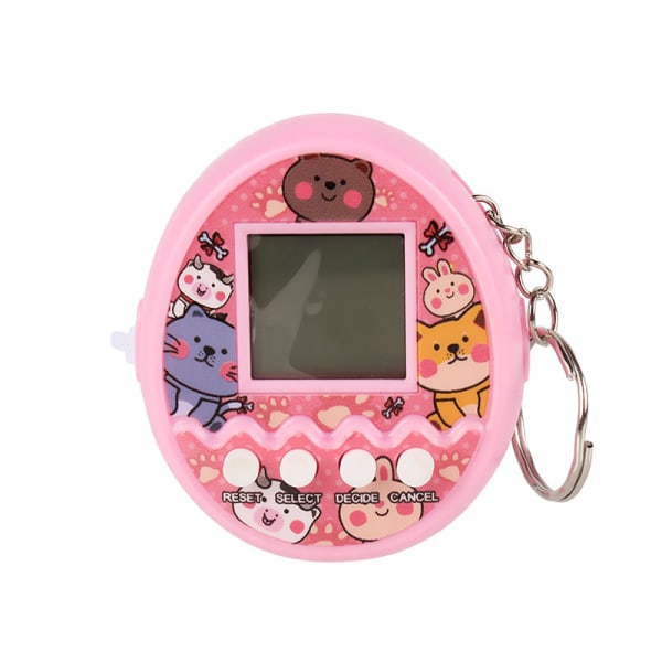 Mini handhållen videospel maskin elektronisk husdjur maskin husdjur ägg virtuell husdjur höja nyckelring charm Pink