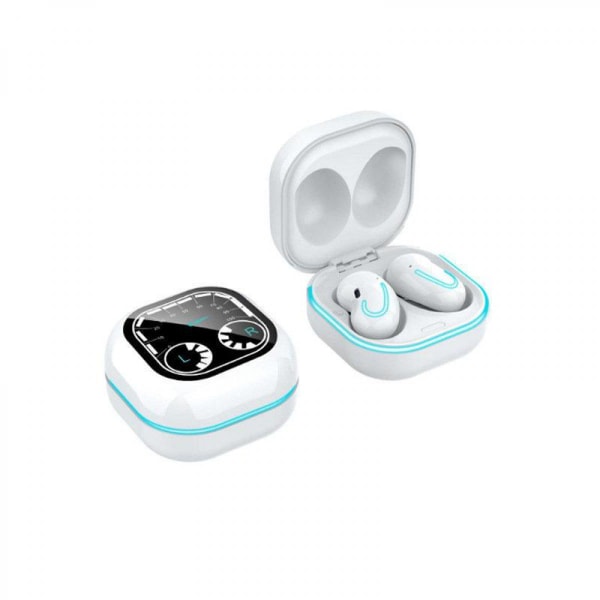 Mini trådlösa Bluetooth hörlurar med case för alla smartphones（Vita）