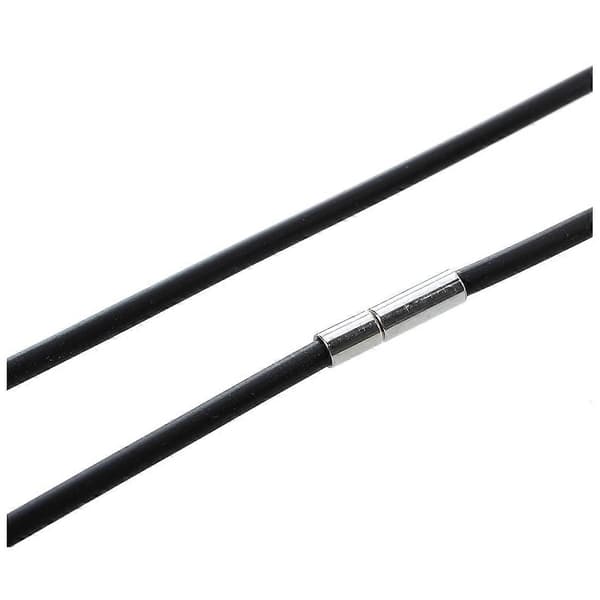 25,5 tommer 3 mm gummihalskæde med lukning i rustfrit stål - Sort Black(3MM)