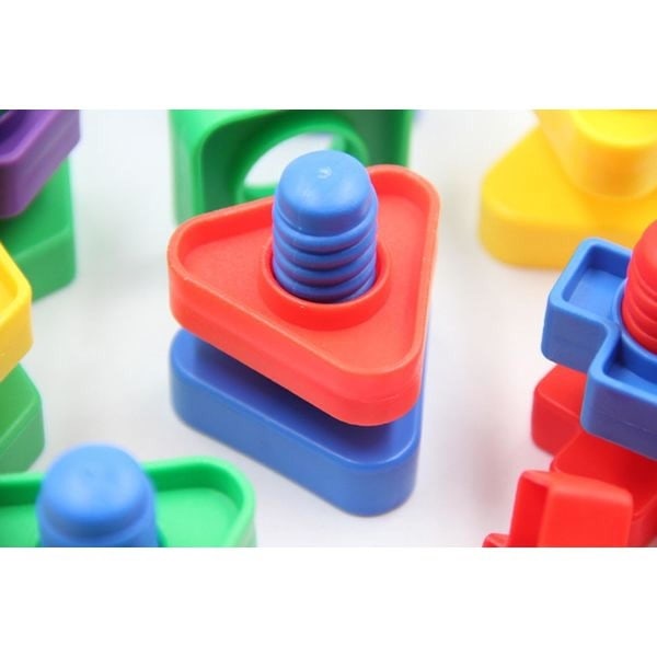 Färgade skruvar och muttrar manipulationsskruv skruva loss Montessori-spelet
