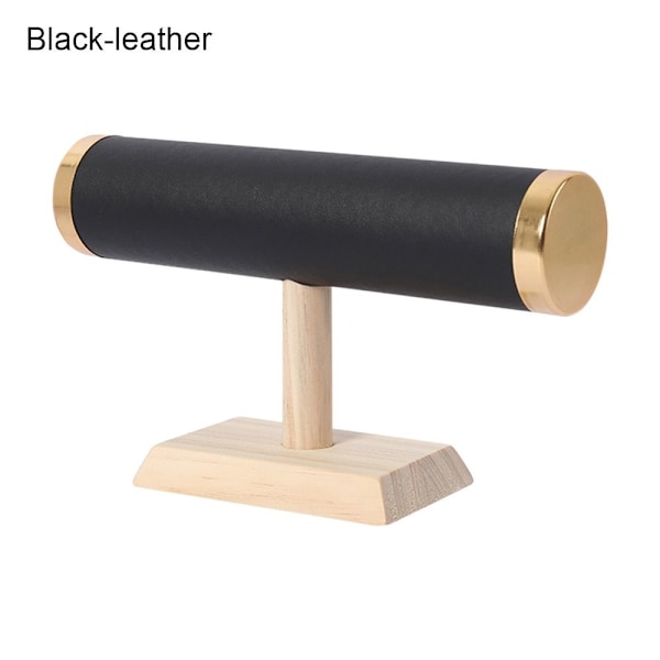 Armbandsdisplayställ Klocka SVART LÄDER LÄDER Svart Black leather-leather