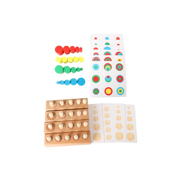 Montessori pedagogiska leksaker Träpussel Lärstil för barn 3ForStacking3 Colourful