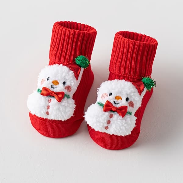 [Jul] 1 par julstrumpor för flickor - Söt tomte, ren Tree