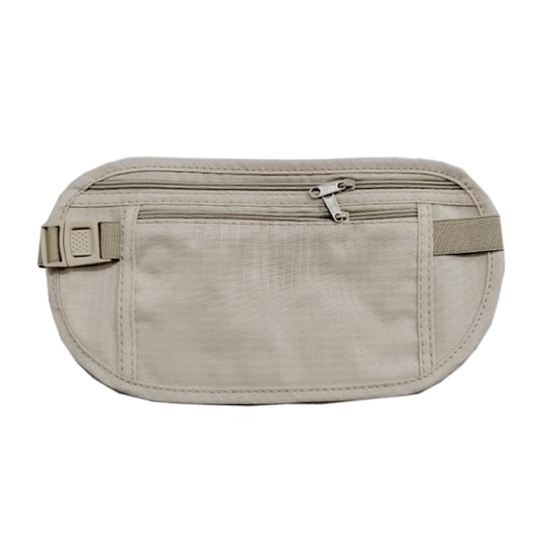 1 st Osynlig Rese Midjeväska för Pass Pengar Beige
