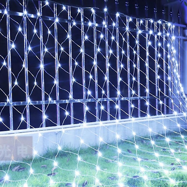 Julbelysning Utomhusdekorationer 192 LED 2*3m 8 Lägen Gardin Fairy String Light Klar Tråd LED String Light Inomhusdekor För Bröllopsfest Helg