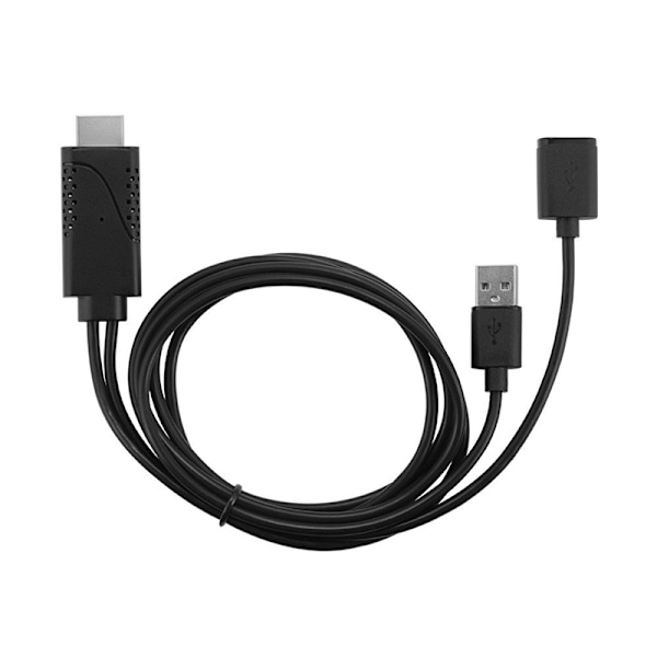 2-i-1 USB Hona till HDMI Hane HDTV Adapterkabel för IOS 8.0 &