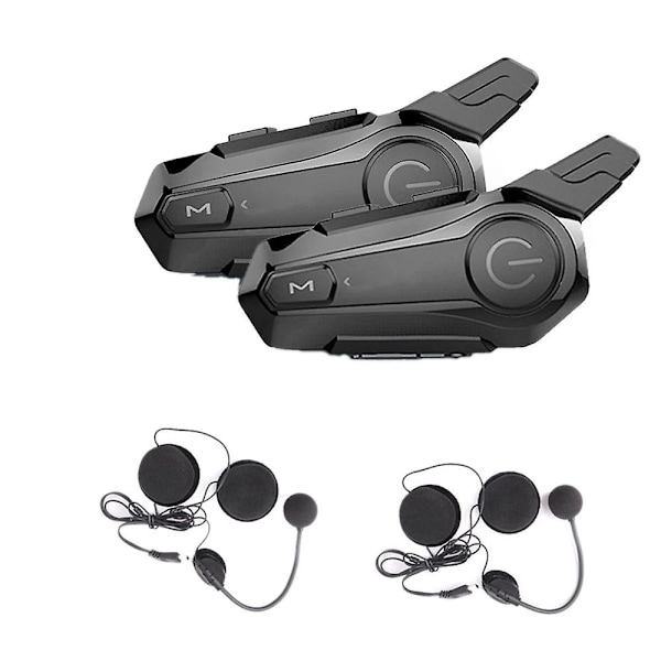 st Bluetooth Intercom Motorcykel Halvhjälm Bluetooth Headset för 2 Förare Intercomunicador Wirel-WELLNGS