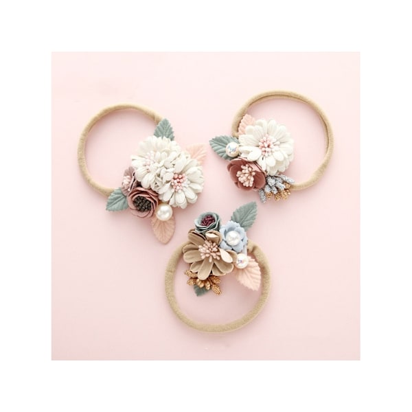 Nyfødt Baby Blomster Prinsesse Elastisk Armbånd (Hh)