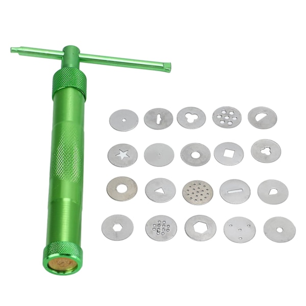 Sockerpasta Extruder Rostfritt Stål Keramisk Lera Extruder Roterande Tårta Fondant Dekorationsverktyg Set DB