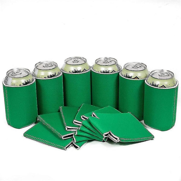 6-pack Tomma Ölburkskylare Ärmar Neopren Ölburkskylare Dryckesflaskhållare Ärm Green