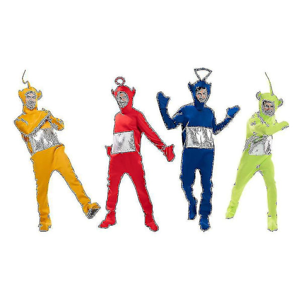 Tecknad Vuxen Teletubbies Lek Kostymfest Konstig Kostym Skola Söta Pyjamas Hemdräkt Lara-Yellow M
