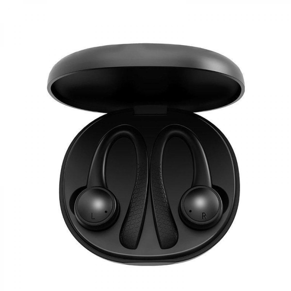 Trådlösa Bluetooth 5.0 In-Ear-hörlurar, inbyggd mikrofon med case för Work Travel Gym (svart)