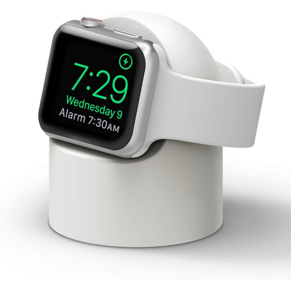 Laddningsställ designat för Apple Watch Kompatibel med alla Apple Watch serier 44mm / 42mm / 40mm / 38mm [kompatibelt med nattduksläge], (vit)