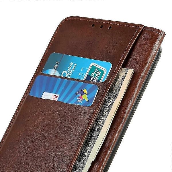 Til iPhone 17 Pro Max Etui Split Læder Flip Wallet Telefon Cover Coffee