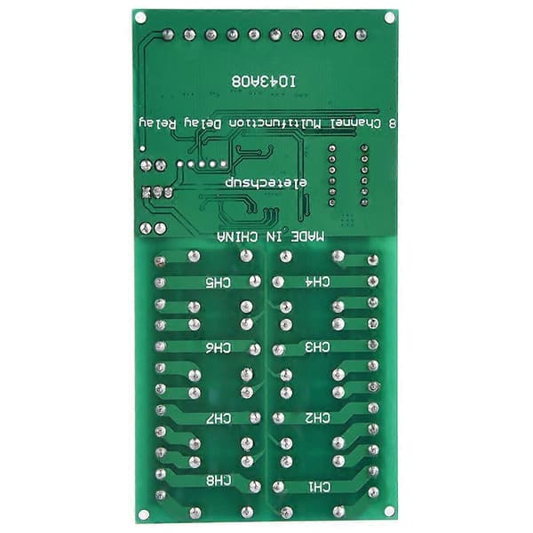 12V DC 8-kanals LED Digital Fördröjningstimer Relä Switch Modul Multifunktionell Cykel Tidsstyrning för Automationssystem