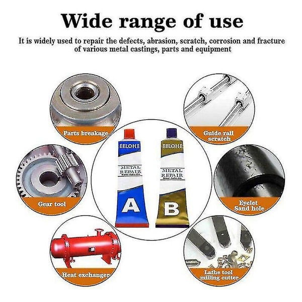 100g A+b Metallreparationslim Superlim Industriell Reparationspasta Lim Värmebeständighet Kallsvets Metallreparationspasta