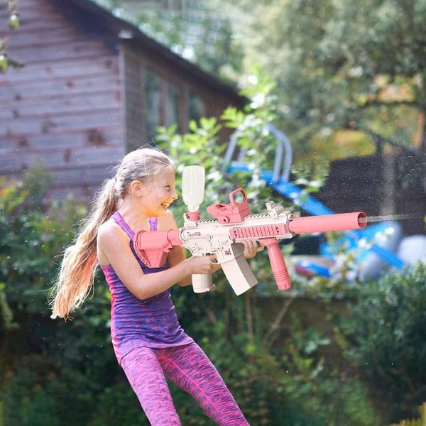 Elektrisk vattenpistol leksak, bubbel spräng utomhus vattenskjutningsspel - Pink