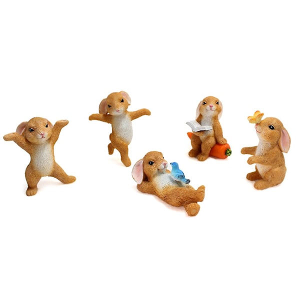 Påskhare Figurin Mikro Landskap Miniatyr Fé Trädgård Ornament Dekoration
