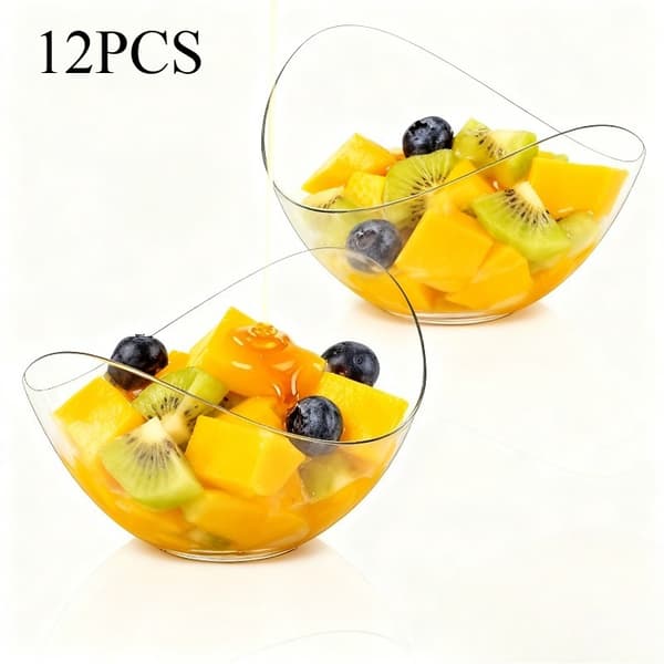 12 stk. transparente mousse-kakekopper, dessertskåler 12pcs