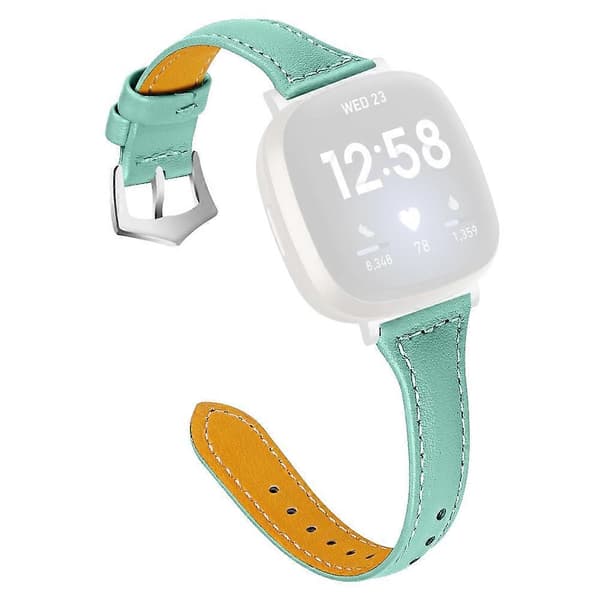 Aito nahkainen rannekoru Fitbit Versa 4/Sense 2 -kelloon, 20 mm kapea kellon ranneke - Harmaa Multicolor Teal Green