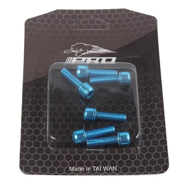 6 st/set Cykelstyre Skruvar Titanpläterad Rostfritt Stål M5*18mm Mtb Cykel