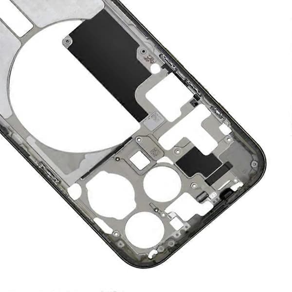 Midtramme-rammeplate med sideknapper + kortbrett for iPhone 15 Pro Black CE EU Version