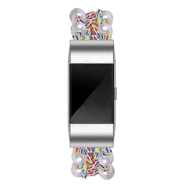 Kompatibelt med Fitbit Charge 2/Charge 2 HR Pärla+Nylon Väv Justerbart Armbandsbyte MultiColor