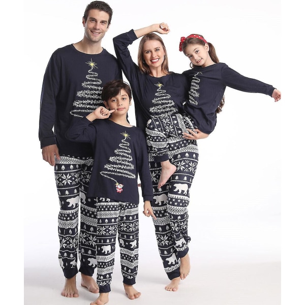 Julpyjamas Set Vuxen Män Kvinnor Barn Jul Familj Matchande Vardagliga Nattkläder Pyjamas Kids S