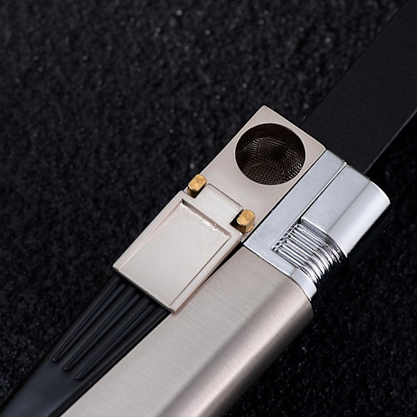 Bärbar Metallpipa Tändare Vikbar Öppen Låga Liten Tändare för Pojkvän Make Gåva Separat Separat Separate Square Black