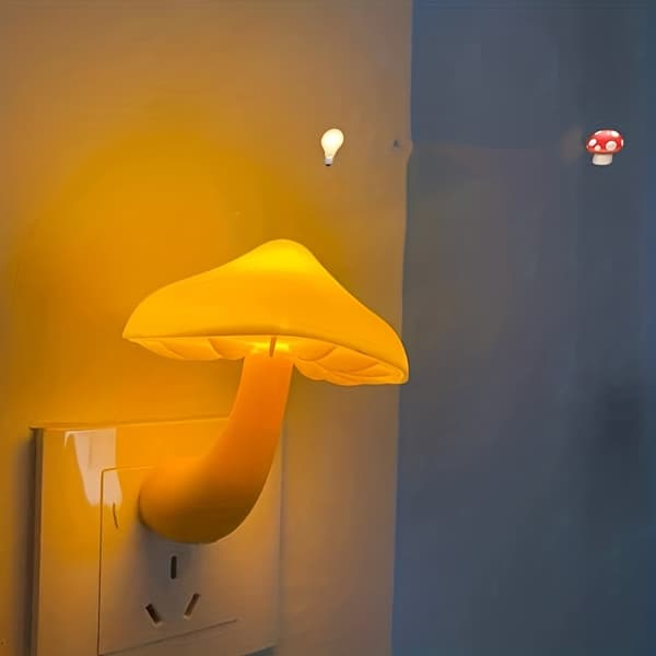 Fantasy Svampe Lampe, Nat Sensor Lampe Warm Light
