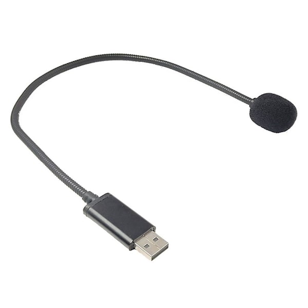 Mini USB-mikrofon til bærbar og stationær computer med svanehals til pc