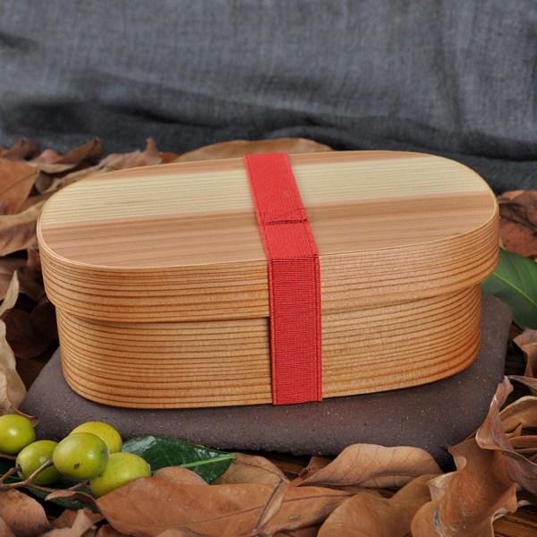 Trä Lunch Box Picknick Mat Box Sushi Container Wood