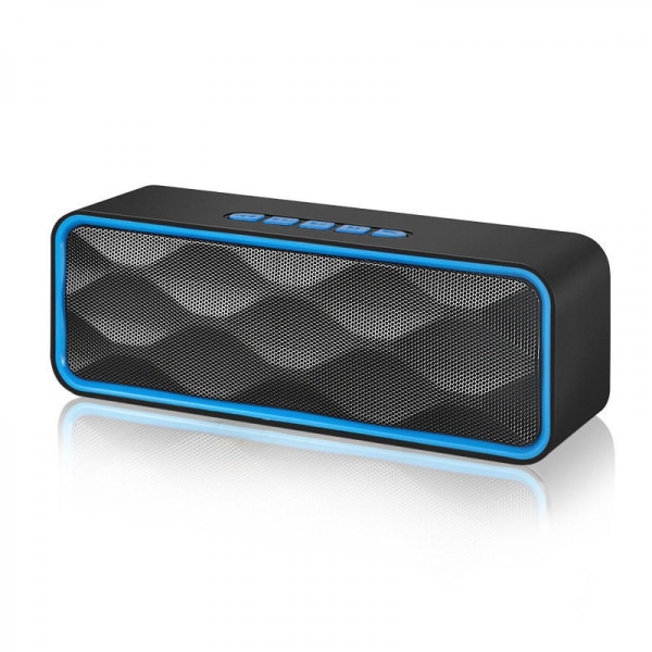 Langattomat Bluetooth-kaiuttimet, V4.2 kannettavat stereokaiuttimet sisäänrakennetulla kaksoiselementillä ja kaiuttimella, HD-ääni ja FM-radio (sininen)