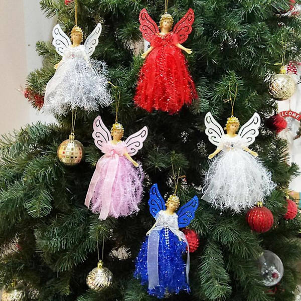 Plysj Engel Juletrepynt Søt Engel Juletrepynt Ornamenter Engelpynt Julehåndverk Pink