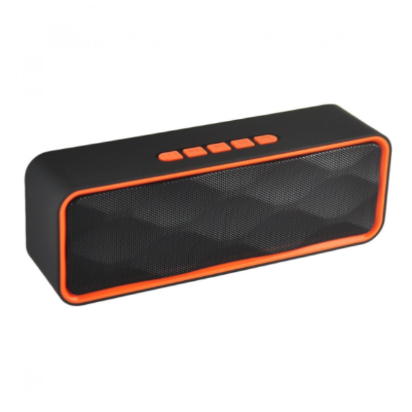 Trådlösa Bluetooth högtalare, V4.6 bärbara stereohögtalare med inbyggd dubbla drivrutiner och högtalare, HD-ljud och FM-radio (orange)