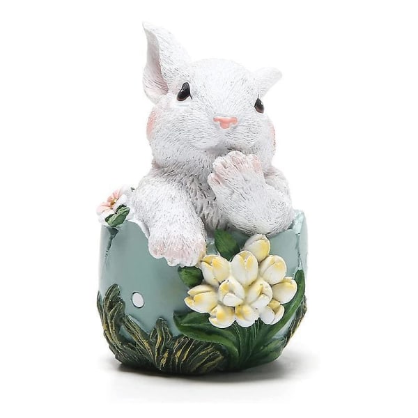 Påskhare Resin Staty Decoration Collection Vår Hemdekoration Bunny Egg Giftw303-g