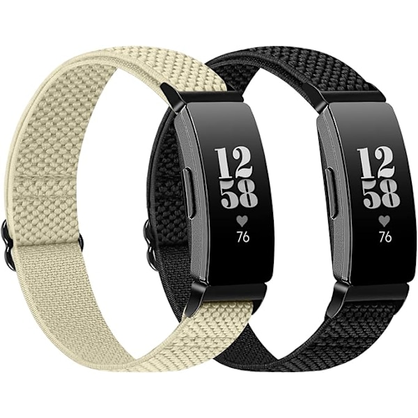 2 st elastiska nylonband kompatibla med Fitbit Inspire 3/Inspire 2/ Inspire/Inspire HR/Inspire Ace 2/ Inspire Ace 3
