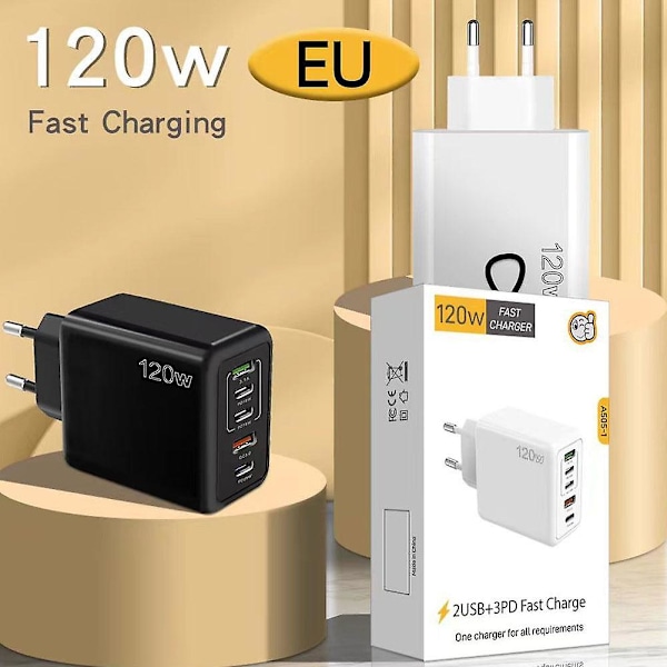 USB-C 120W PD Laddare Typ C Strömadapter För Telefon Samsung