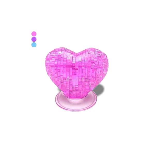 Lila 3D hjärta kristall effekt pussel