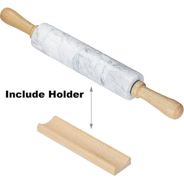 Kavel i marmor för bakning med träställ 45 X 6 X 6 centimeter Lätt att rengöra Tålig Fläckresistent Non-stick Vit (YJD)
