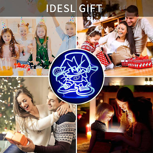 3D Touch Nattlampa USB Plug-in LED Bordslampa Sänglampa Barnpresent B