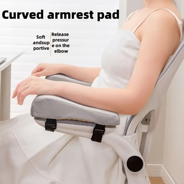 Ergonomisk Armlæns Pude Håndled Albue Støtte Blødt Polstret Design Holdbart Polyester Kontor Black 1pc